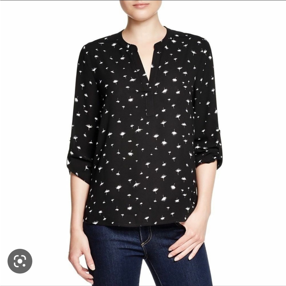 Daniel Rainn for Stitch Fix - Waterman split neck blouse - dandelion print - XS